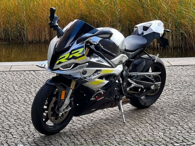 Mejores Carenados Moto BMW S1000RR 2023-2024 - Plata Amarillo FibraCarbono