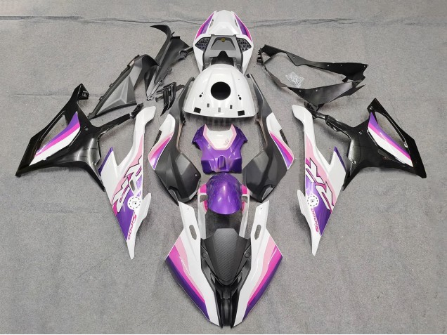 Mejores Carenados Moto BMW S1000RR 2019-2022 - Rosa Púrpura Blanco