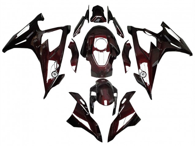 Mejores Carenados Moto BMW S1000RR 2019-2022 - Rojo Oscuro FibraCarbono