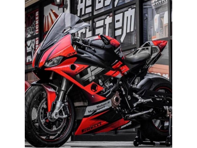 Mejores Carenados Moto BMW S1000RR 2019-2022 - Negro Rojo Gris