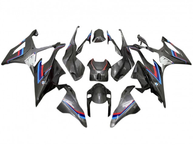 Mejores Carenado Moto BMW S1000RR 2019-2022 - Negro Azul Rojo FibraCarbono