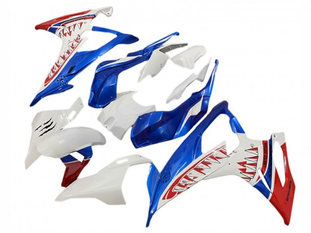 Mejores Carenados Moto BMW S1000RR 2019-2022 - Blanco Azul Rojo Tiburón