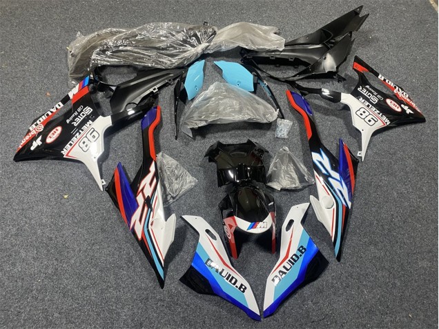Mejores Carenados Moto BMW S1000RR 2019-2022 - Azul Blanco Rojo 98
