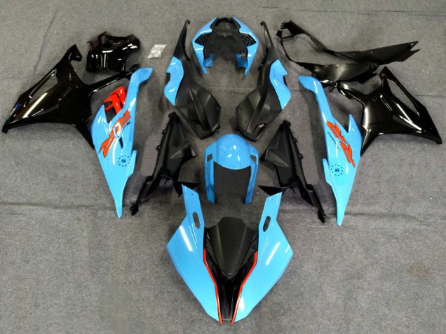 Mejores Carenados Moto BMW S1000RR 2019-2022 - Negro Azul Claro