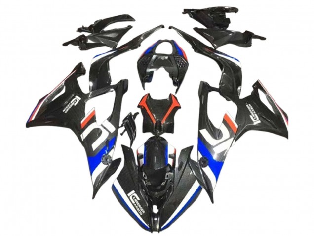 Mejores Carenados Moto BMW S1000RR 2019-2022 - Negro Blanco Azul FibraCarbono