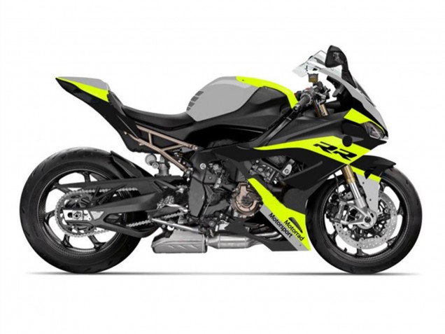 Mejores Carenados Moto BMW S1000RR 2019-2022 - Negro Amarillo Gris