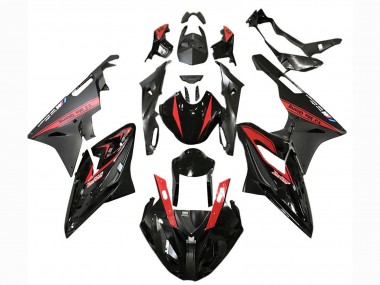 Mejores Carenados Moto BMW S1000RR 2017-2018 - Rojo Negro Brillante Negro Mate