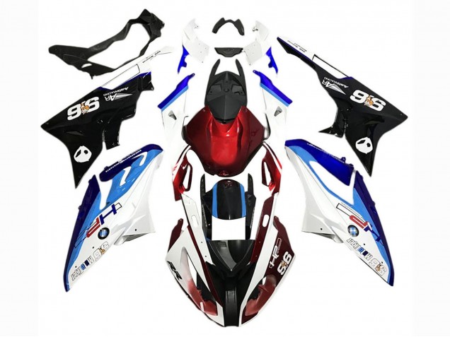 Mejores Carenado Moto BMW S1000RR 2017-2018 - Blanco Azul Rojo Negro