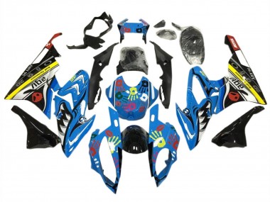 Mejores Kits Carenado Moto BMW S1000RR 2015-2016 - Amarillo Azul Negro Tiburón