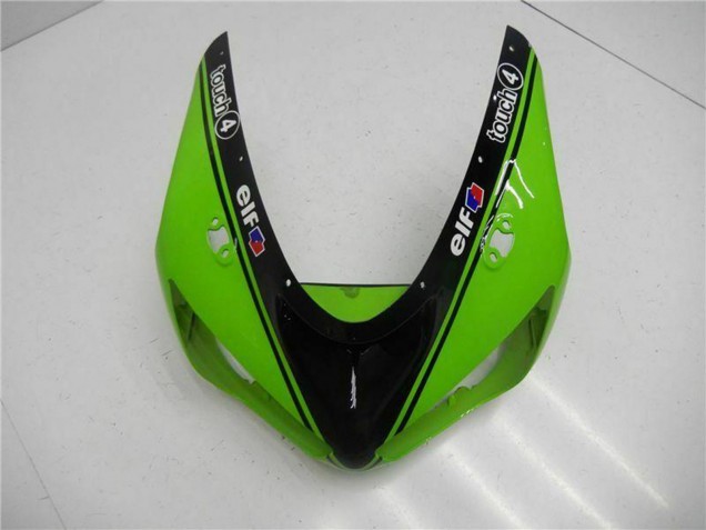 Mejores Carenados Moto Kawasaki ZX6R 2005-2006 - Verde Negro Brillante Elf