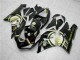 Mejores Carenados Moto Kawasaki ZX6R 2005-2006 - Negro Brillante Blanco Oro Lucky Strike