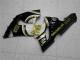 Mejores Carenados Moto Kawasaki ZX6R 2005-2006 - Negro Brillante Blanco Oro Lucky Strike