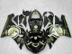 Mejores Carenados Moto Kawasaki ZX6R 2005-2006 - Negro Brillante Blanco Oro Lucky Strike