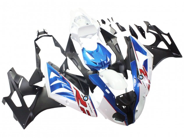 Mejores Carenados Moto BMW S1000RR 2009-2014 - Blanco Azul Negro Mate