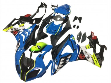 Mejores Carenados Moto BMW S1000RR 2009-2014 - Azul Amarillo Rojo Negro Tiburón VR 46