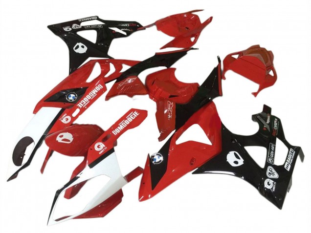 Mejores Carenados Moto BMW S1000RR 2009-2014 - Rojo Blanco Negro Brillante