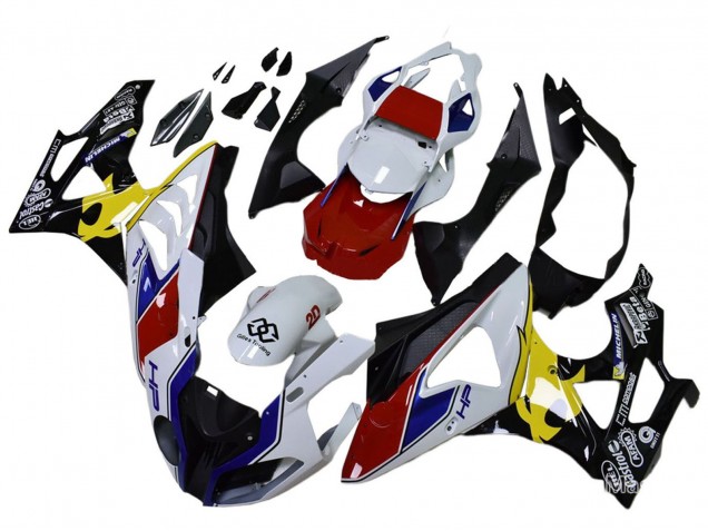 Mejores Carenados Moto BMW S1000RR 2009-2014 - Blanco Rojo Amarillo Negro Castrol
