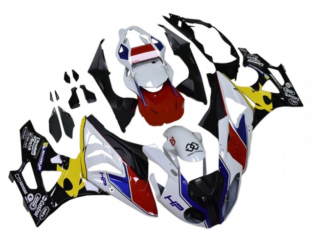 Mejores Carenados Moto BMW S1000RR 2009-2014 - Blanco Rojo Amarillo Negro Castrol