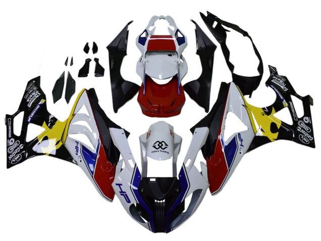 Mejores Carenados Moto BMW S1000RR 2009-2014 - Blanco Rojo Amarillo Negro Castrol