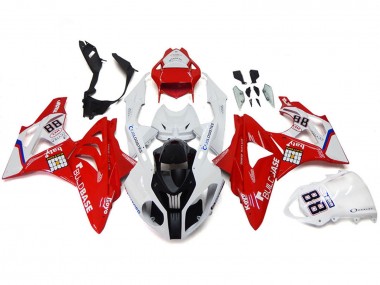Mejores Carenados Moto BMW S1000RR 2009-2014 - Blanco Rojo