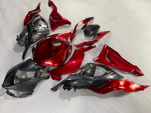 Mejores Carenados Moto Kawasaki ZX6R 2023-2025 - Rojo FibraCarbono