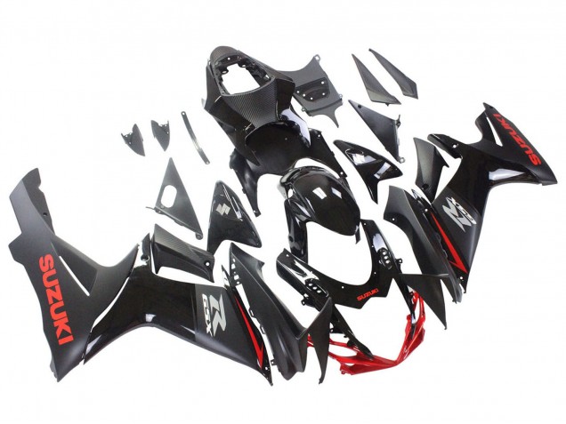 Mejores Carenados Moto Suzuki GSXR 600 / GSXR 750 2011-2024 - Negro Gris Rojo Línea