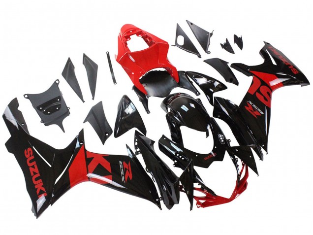 Mejores Kits Carenado Moto Suzuki GSXR 600 / GSXR 750 2011-2024 - Rojo Negro Brillante