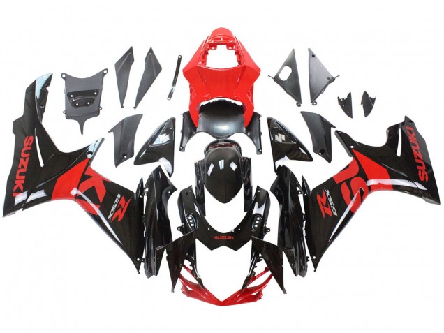 Mejores Kits Carenado Moto Suzuki GSXR 600 / GSXR 750 2011-2024 - Rojo Negro Brillante