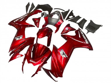 Mejores Carenados Moto Suzuki GSXR 600 / GSXR 750 2011-2024 - Rojo Blanco Calcomanía
