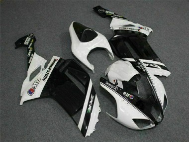 Mejores Carenados Moto Kawasaki ZX6R 2007-2008 - Negro Blanco Elf