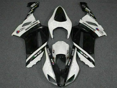 Mejores Carenados Moto Kawasaki ZX6R 2007-2008 - Negro Blanco Elf