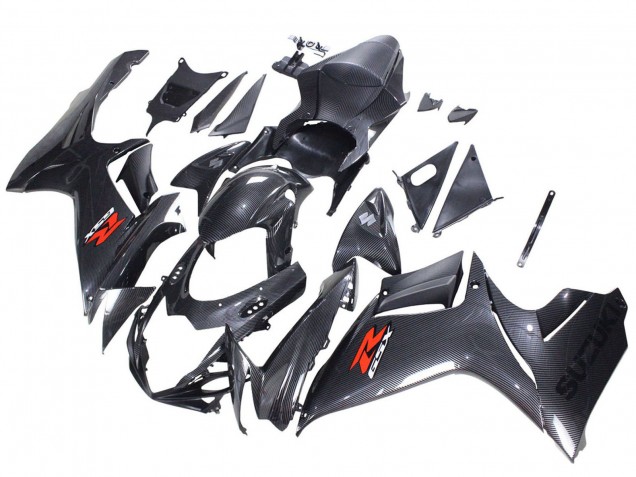 Mejores Carenados Moto Suzuki GSXR 600 / GSXR 750 2011-2024 - Negro FibraCarbono Rojo
