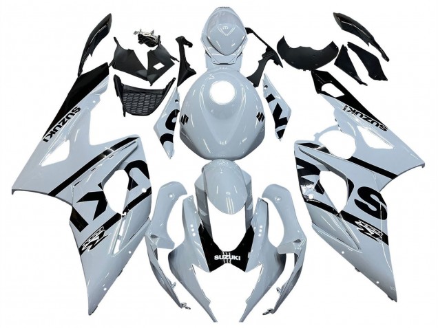 Mejores Carenados Moto Suzuki GSXR 1000 2005-2006 - Blanco Negro