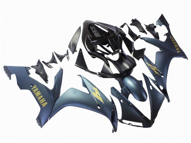 Mejores Carenados Moto Yamaha YZF 1000 R1 2004-2006 - Azul Oscuro Oro Calcomanías
