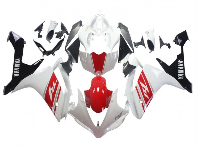 Mejores Carenado Moto Yamaha YZF 1000 R1 2007-2008 - Blanco Rojo Negro