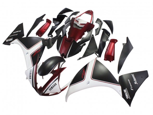 Mejores Carenados Moto Yamaha YZF 1000 R1 2009-2011 - Rojo Blanco Negro Mate