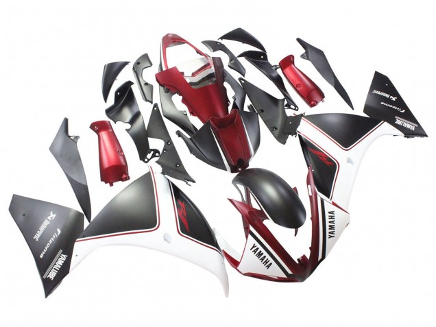 Mejores Carenados Moto Yamaha YZF 1000 R1 2009-2011 - Rojo Blanco Negro Mate