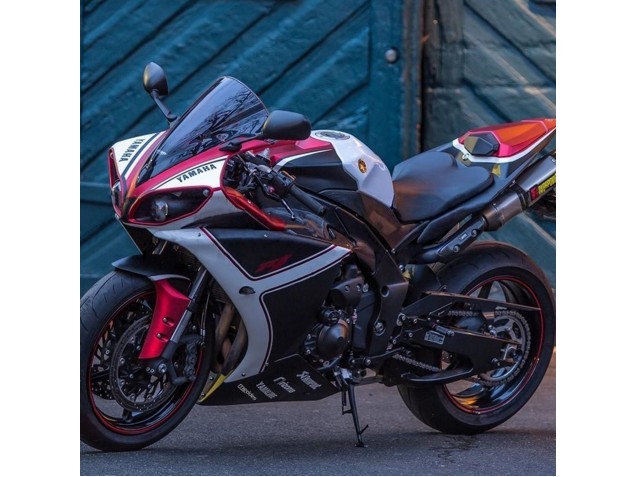 Mejores Carenados Moto Yamaha YZF 1000 R1 2009-2011 - Rojo Blanco Negro Mate