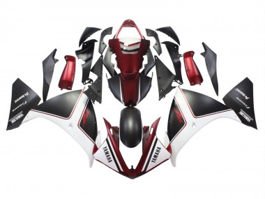 Mejores Carenados Moto Yamaha YZF 1000 R1 2009-2011 - Rojo Blanco Negro Mate