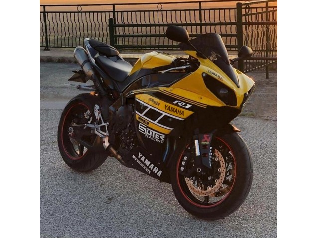 Mejores Carenados Moto Yamaha YZF 1000 R1 2012-2014 - Amarillo Blanco Negro