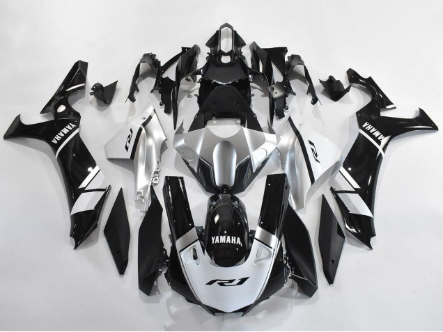 Mejores Carenados Moto Yamaha YZF 1000 R1 2020-2025 - Plata Blanco Negro Brillante