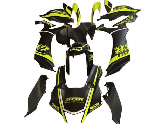 Mejores Carenados Moto Yamaha YZF 1000 R1 2020-2025 - Negro Brillante Fluorescent Amarillo