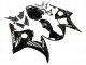 Mejores Carenados Moto Yamaha YZF R6 2003-2004 - Negro Brillante Blanco Calcomanías