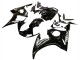 Mejores Carenados Moto Yamaha YZF R6S 2006-2009 - Negro Brillante Blanco Calcomanías