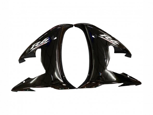Mejores Carenados Moto Yamaha YZF R6S 2006-2009 - Negro Brillante Blanco Calcomanías