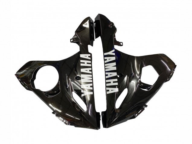 Mejores Carenados Moto Yamaha YZF R6S 2006-2009 - Negro Brillante Blanco Calcomanías