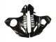 Mejores Carenados Moto Yamaha YZF R6S 2006-2009 - Negro Brillante Blanco Calcomanías