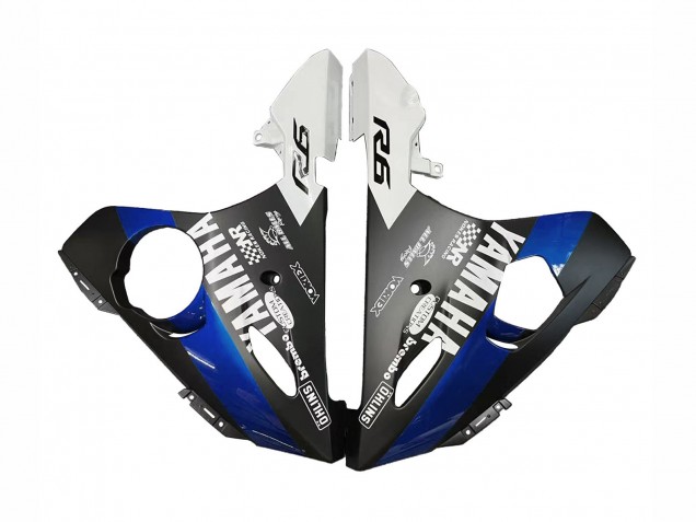 Mejores Carenados Moto Yamaha YZF R6 2003-2004 - Azul Blanco Negro Brillante Yamalube