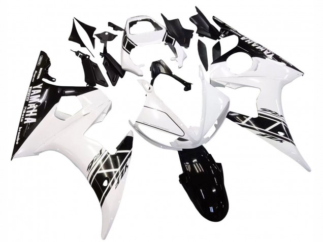 Mejores Carenado Moto Yamaha YZF R6 2003-2004 - Blanco Negro Brillante