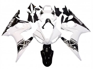 Mejores Carenado Moto Yamaha YZF R6 2003-2004 - Blanco Negro Brillante